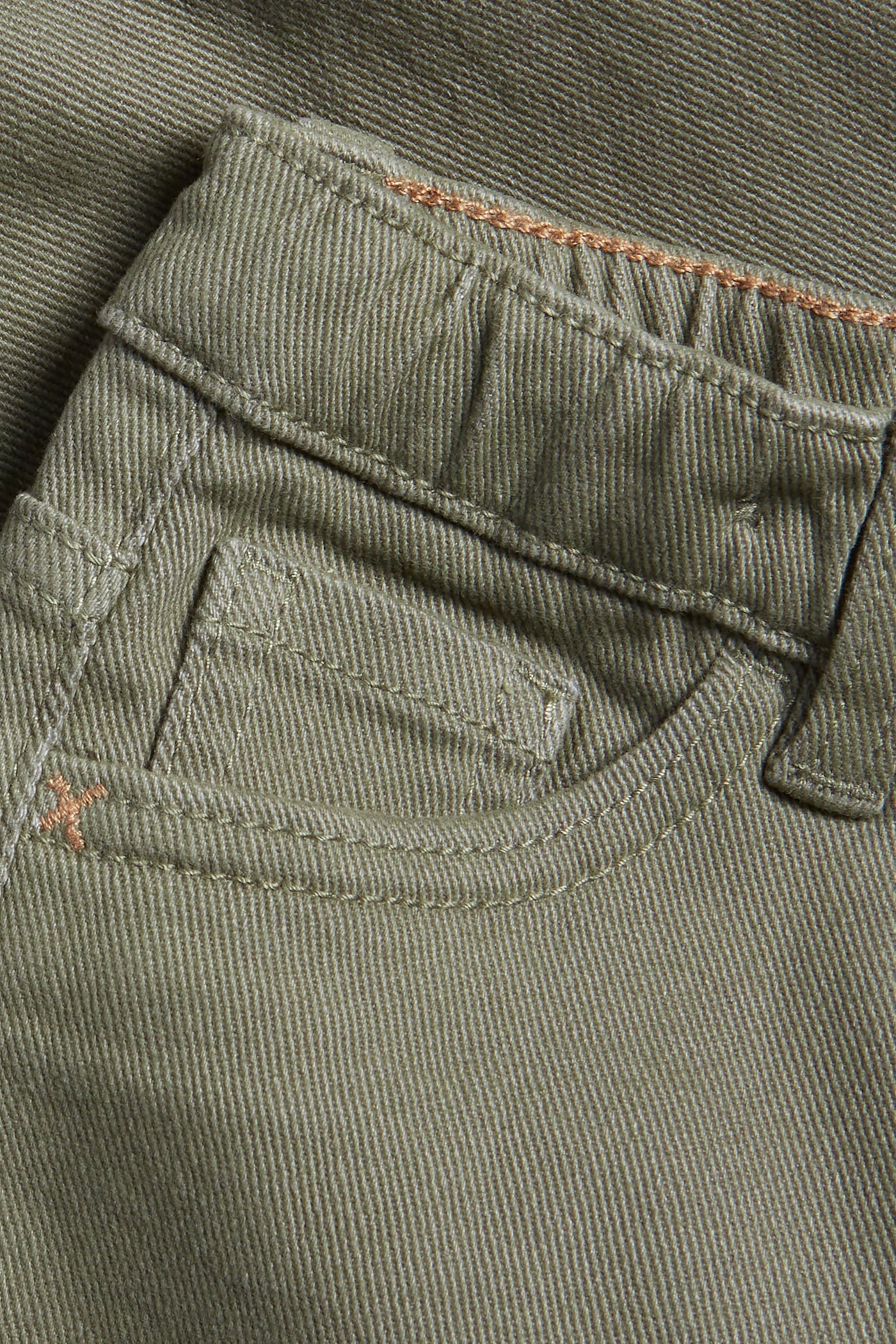 Kids green woven twill trousers
