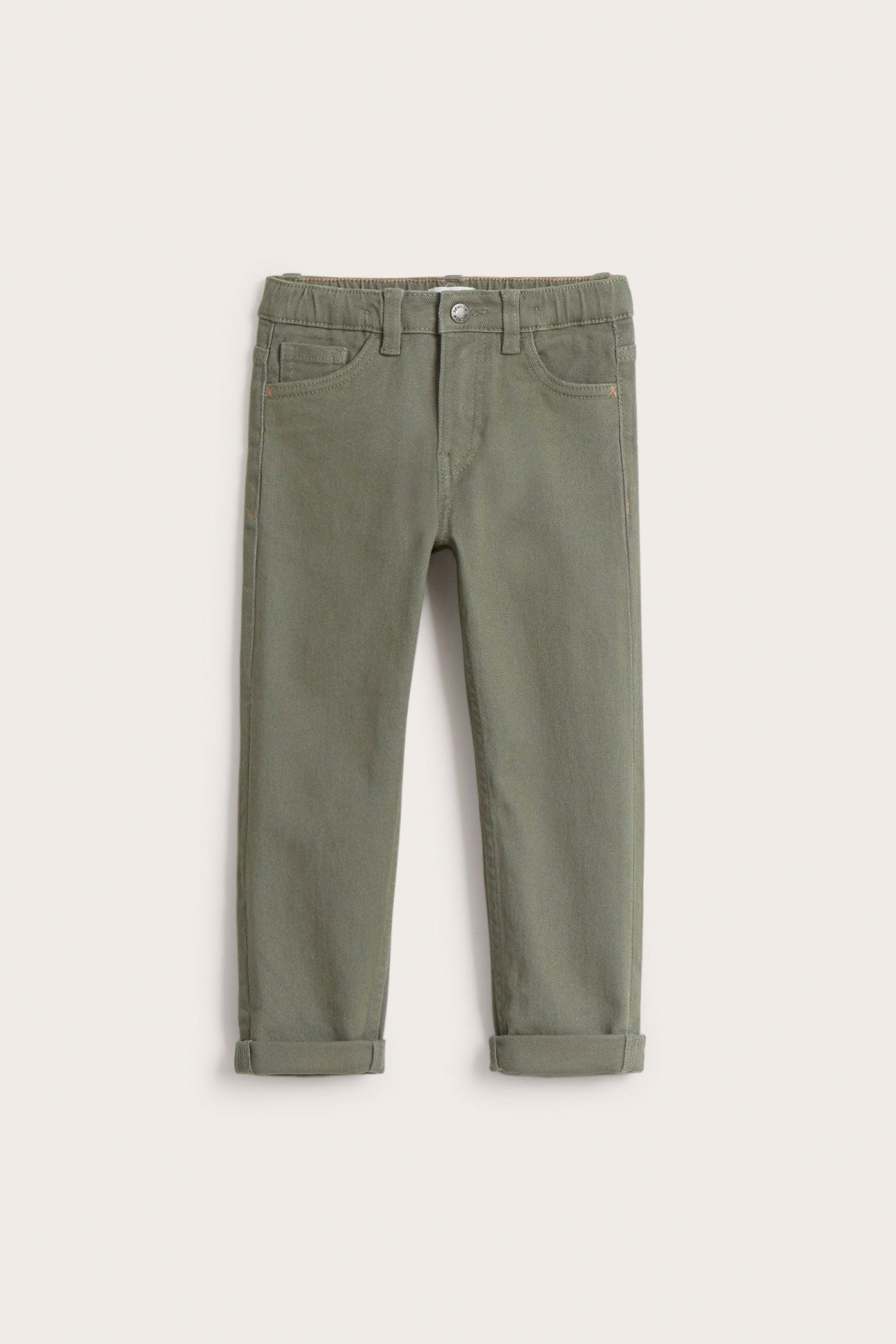 Kids green woven twill trousers