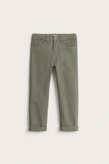 Kids green woven twill trousers