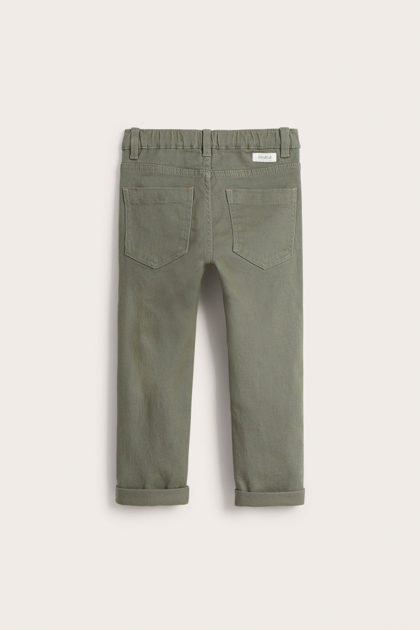 Kids green woven twill trousers
