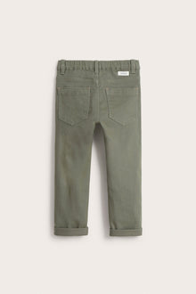 Kids green woven twill trousers