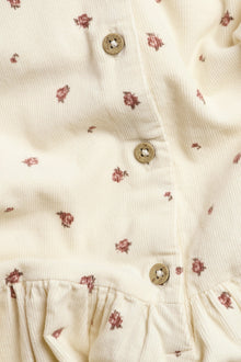 Kids' beige corduroy floral dress