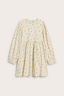 Kids' beige corduroy floral dress