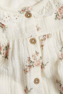 Baby white floral bodysuit blouse