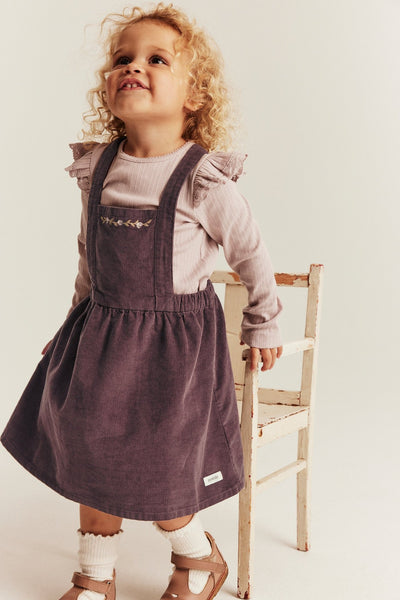 Baby lilac corduroy  pinafore dress