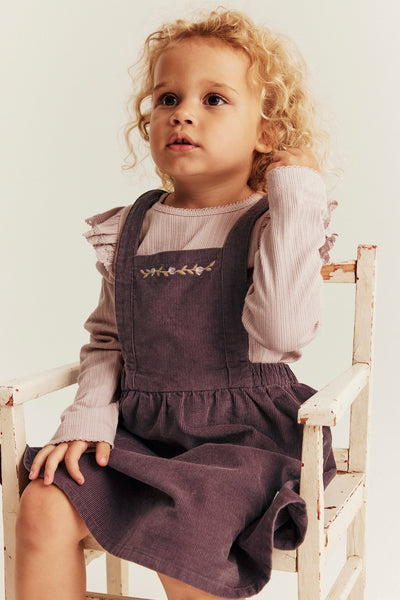 Baby lilac corduroy  pinafore dress
