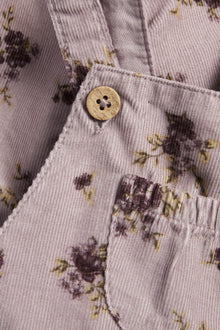 Baby purple floral corduroy dungarees
