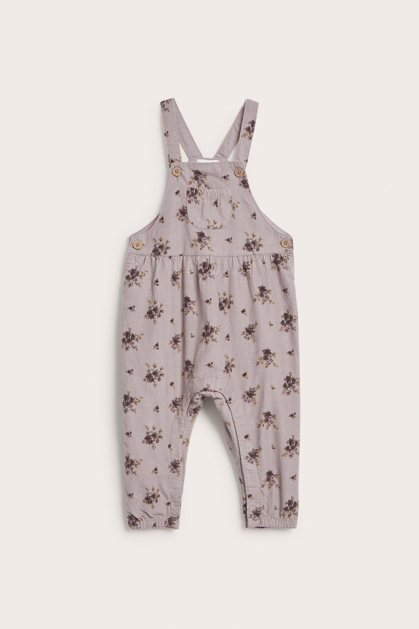 Baby purple floral corduroy dungarees