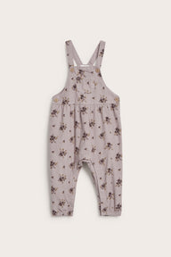 Baby purple floral corduroy dungarees