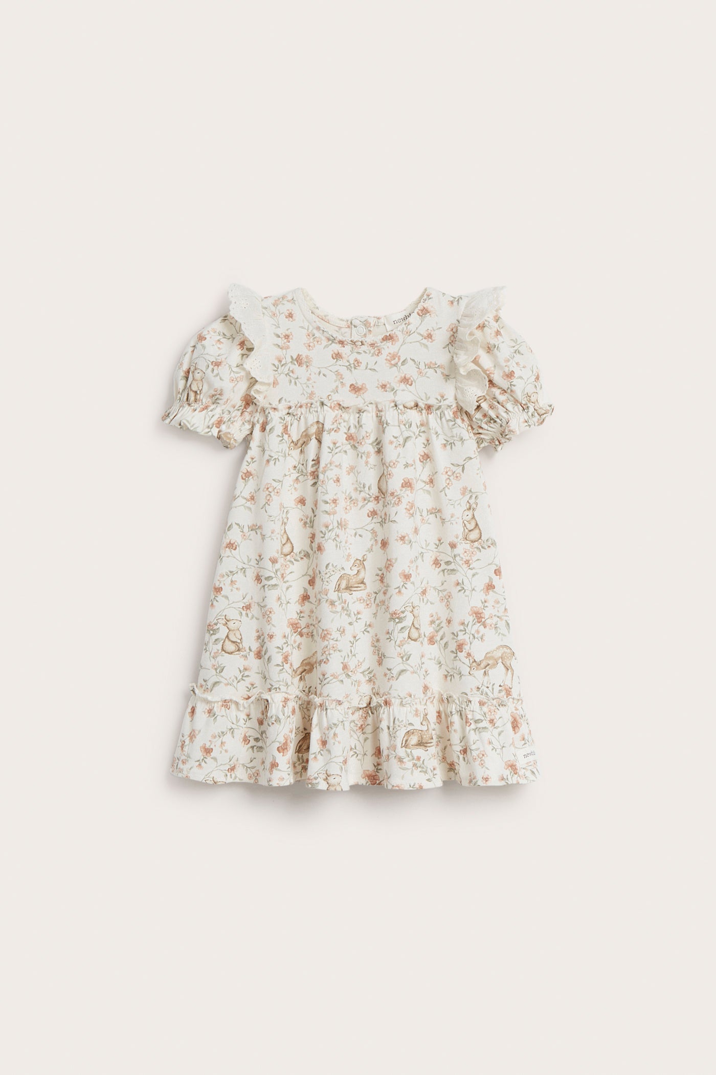 Baby white frilled floral dress