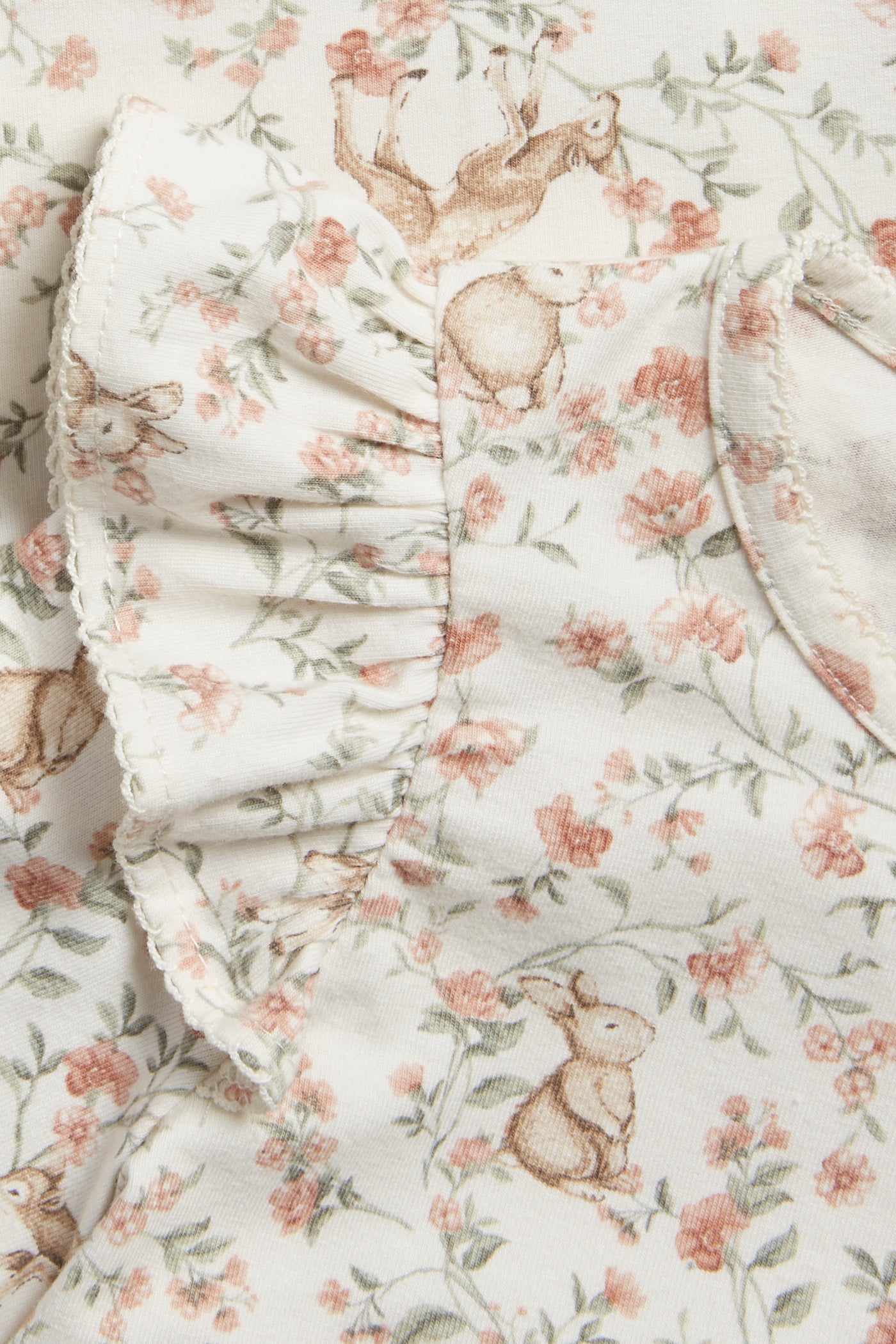 Kids' white floral top with animals