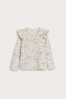 Kids' white floral top with animals