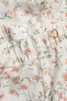 Kids white floral leggings with animals