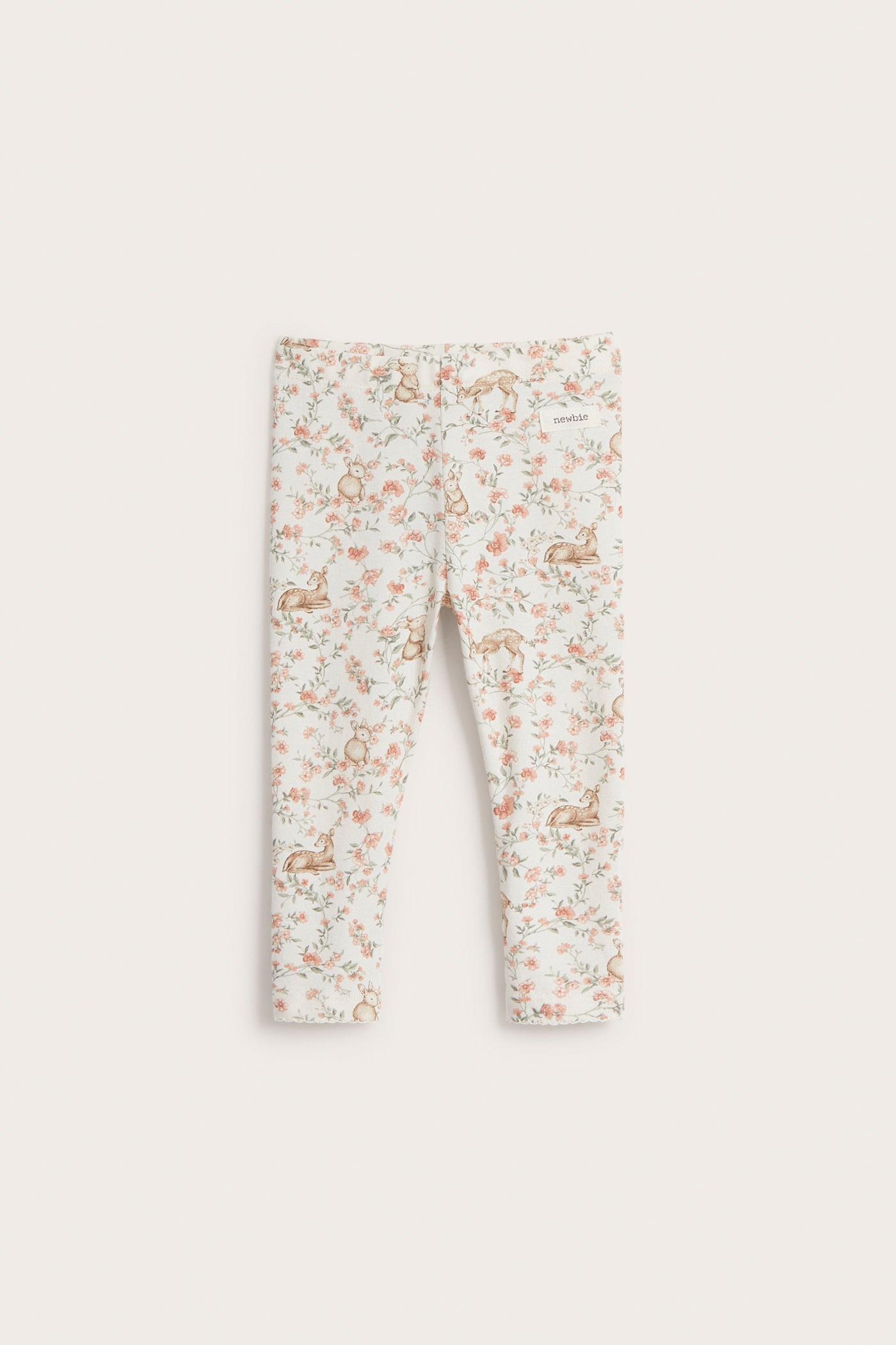 Baby white floral and animal leggings