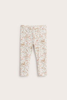 Baby white floral and animal leggings
