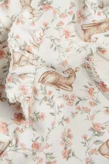 Baby white floral bodysuit with animals