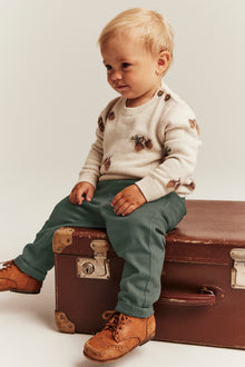 Baby green woven trousers