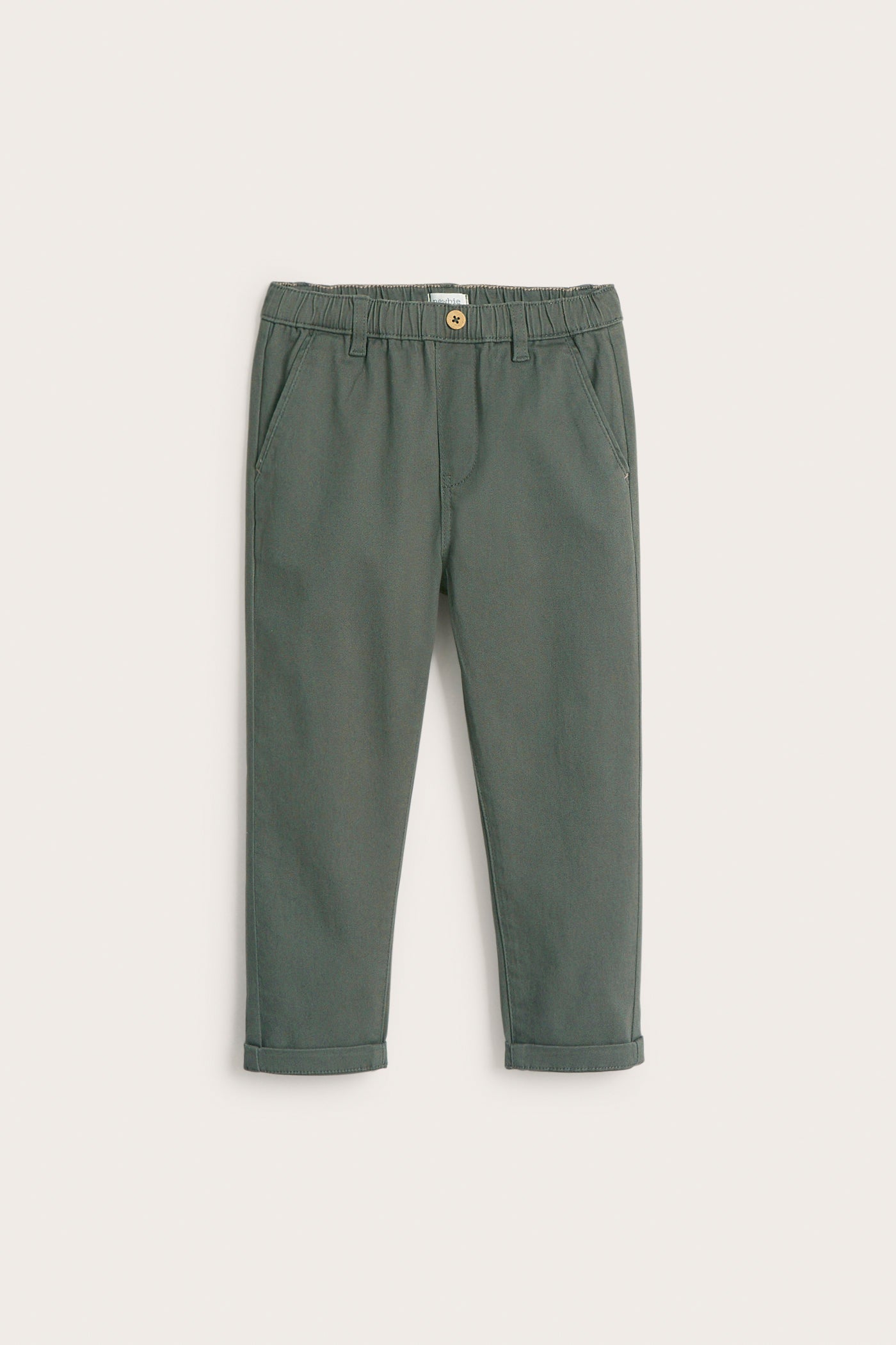 Kids green woven twill trousers