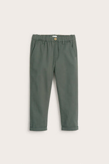 Kids green woven twill trousers