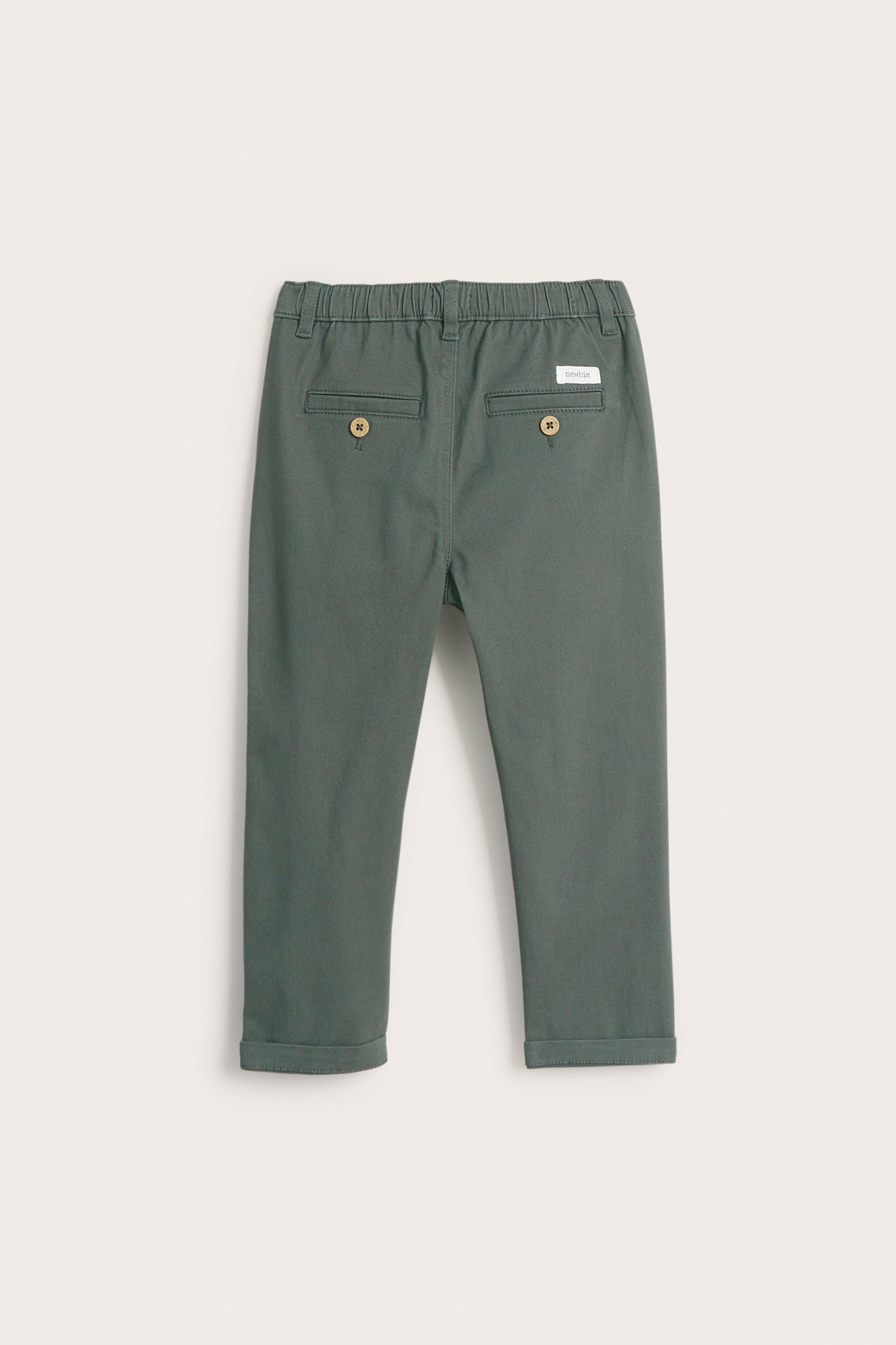 Kids green woven twill trousers