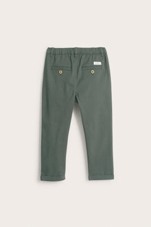 Kids green woven twill trousers