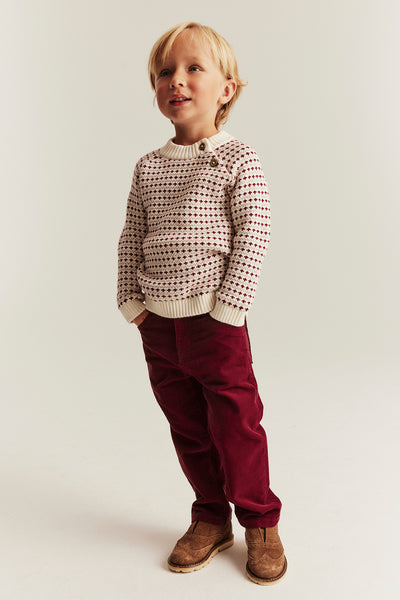 Kids´ red woven corduroy trousers