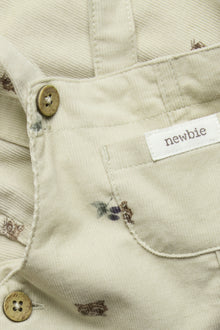 Baby beige corduroy forest dungarees