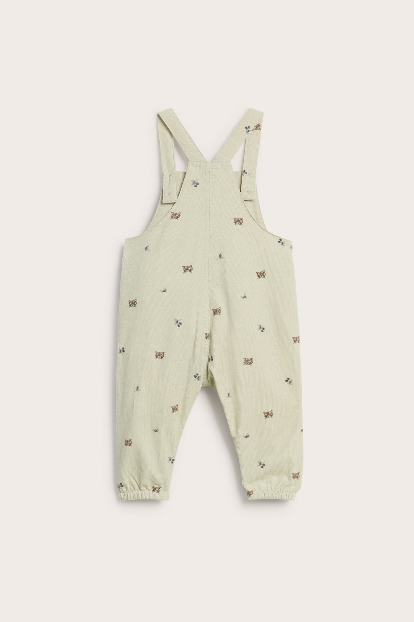 Baby beige corduroy forest dungarees