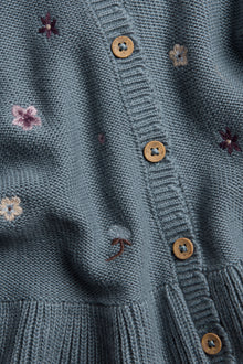 Baby blue knitted floral cardigan