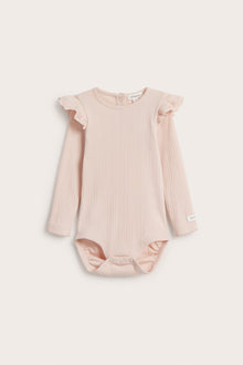 Baby pink bodysuit with ruffles