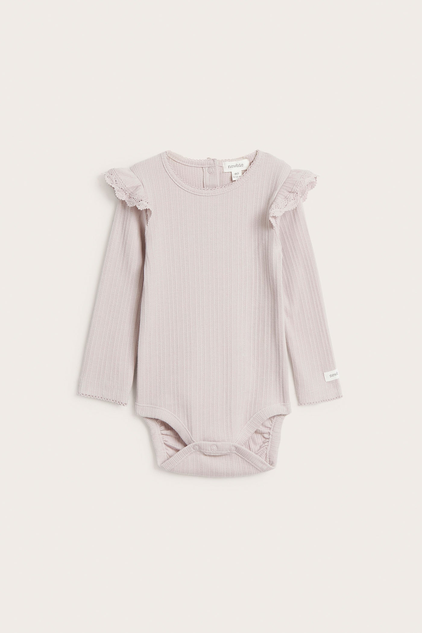 Baby lilac bodysuit with ruffles