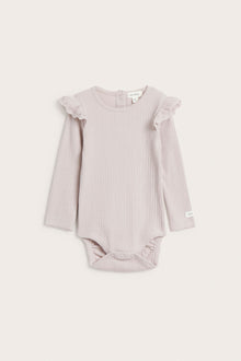 Baby lilac bodysuit with ruffles