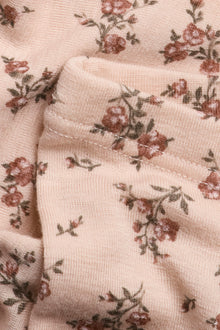 Baby pink floral merino wool leggings