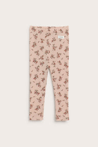 Baby pink floral merino wool leggings