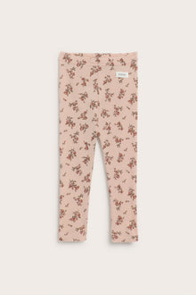 Baby pink floral merino wool leggings