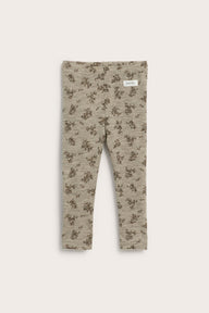 Baby beige floral merino wool leggings