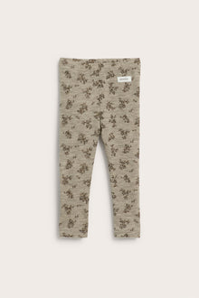 Baby beige floral merino wool leggings