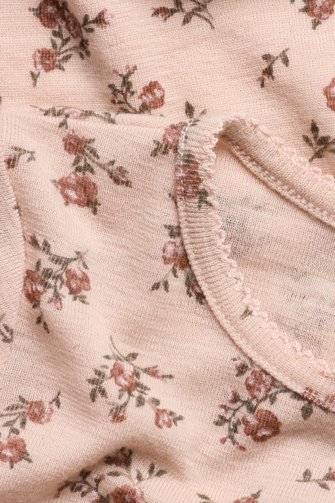 Kids pink floral merino wool top