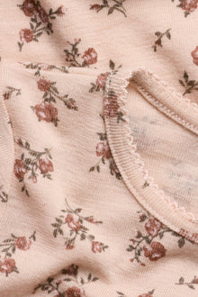 Kids pink floral merino wool top