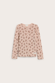 Kids pink floral merino wool top