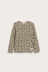 Kids beige floral merino wool top