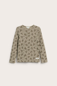 Kids beige floral merino wool top
