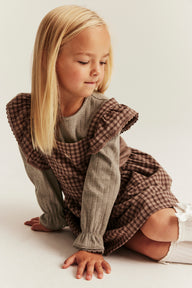 Kids' brown frill top