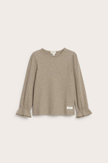 Kids' brown frill top