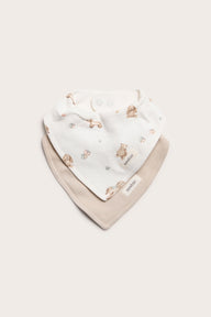 Baby white/beige bear bibs 2-pack