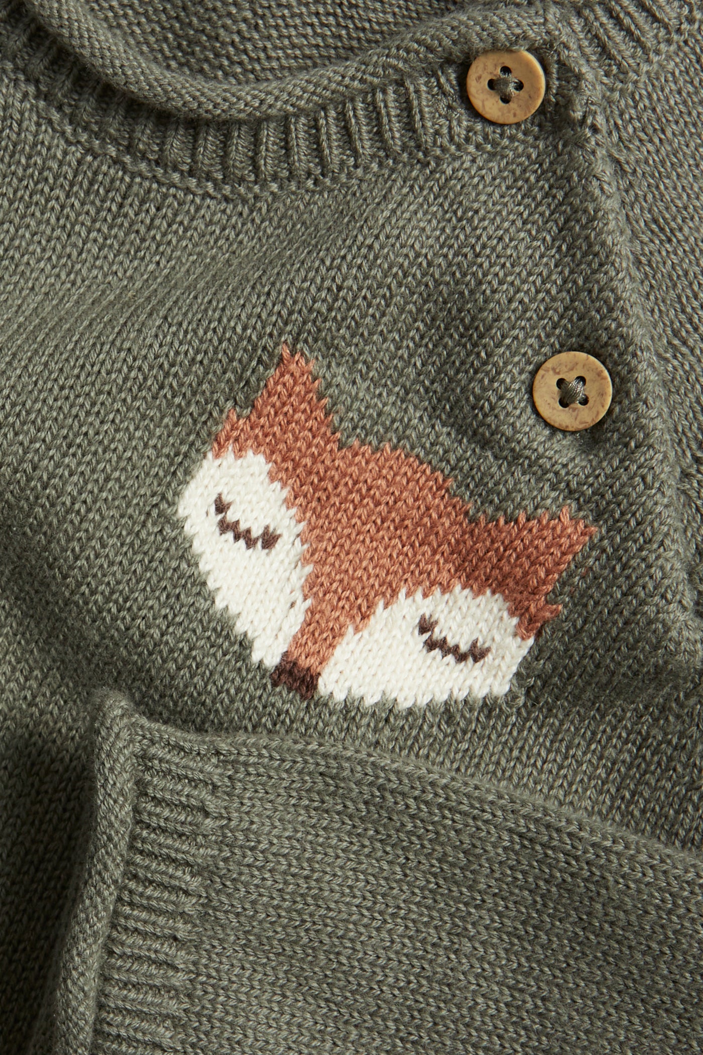 Kids´ green fox knitted jumper