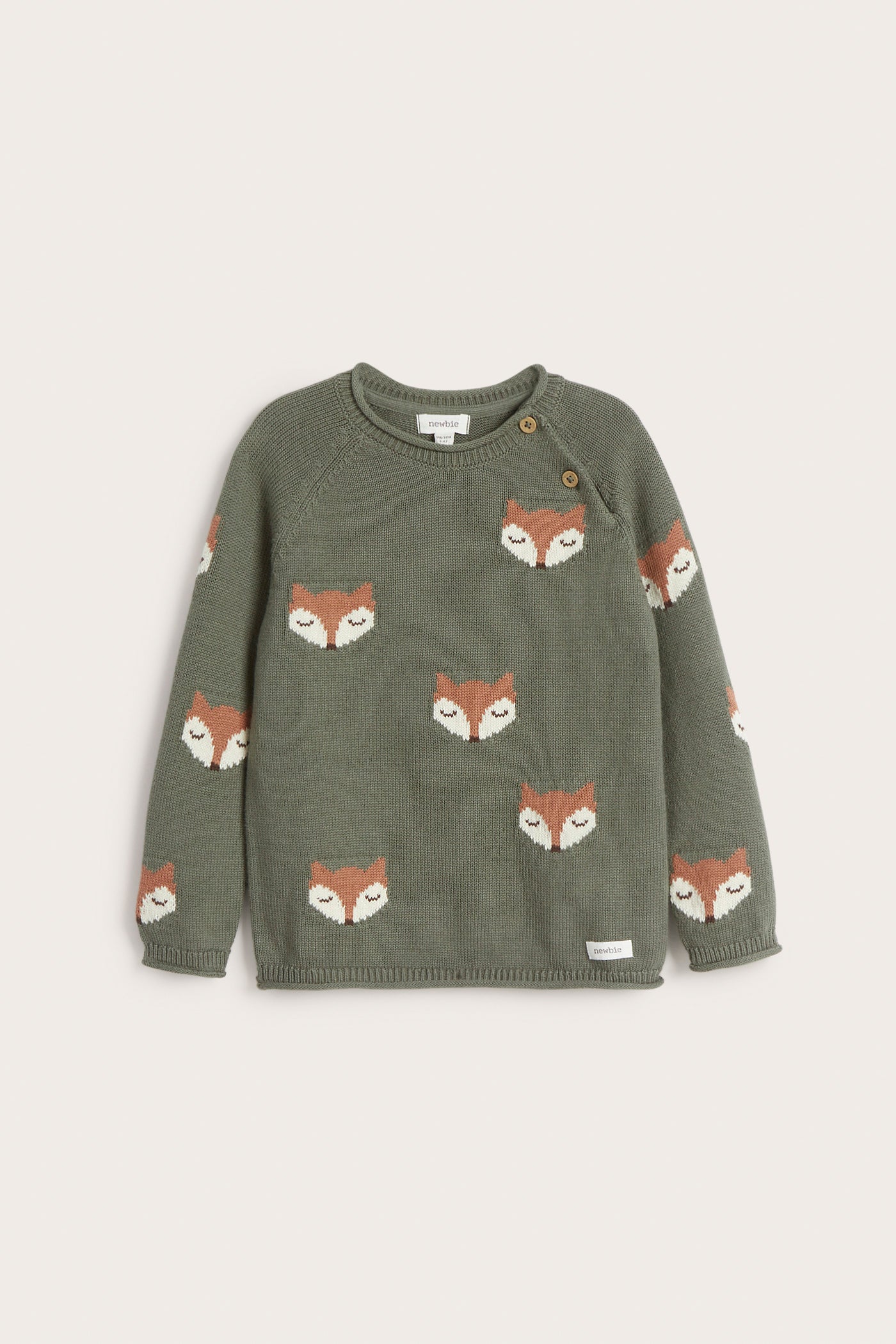 Kids´ green fox knitted jumper