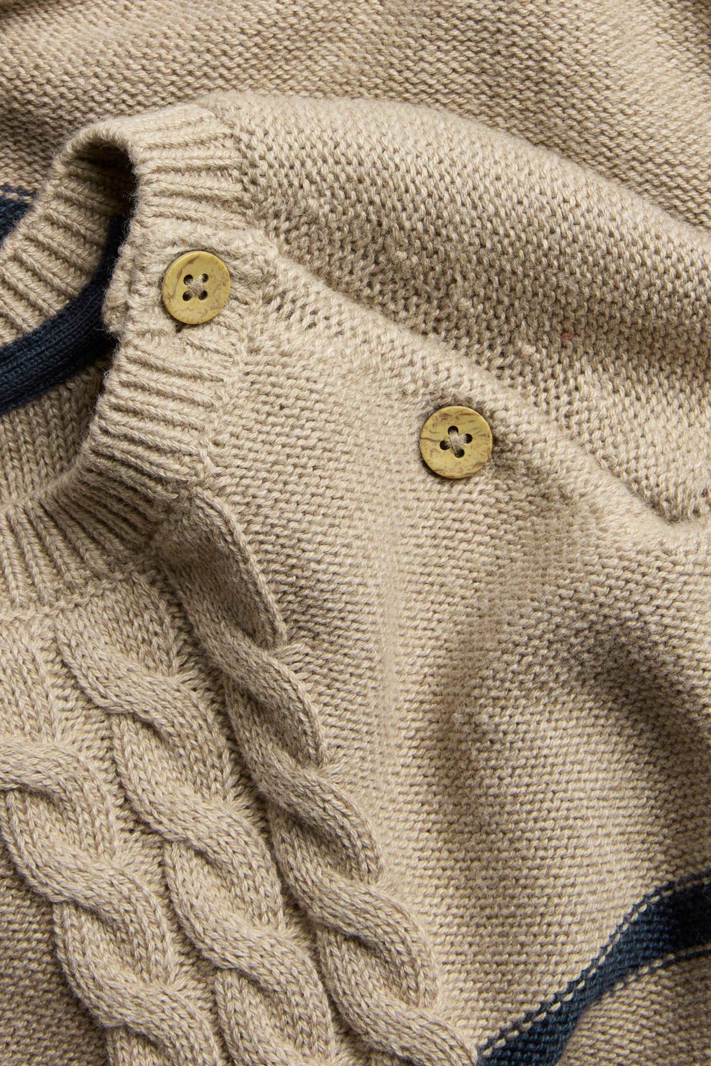 Kids beige striped knitted jumper