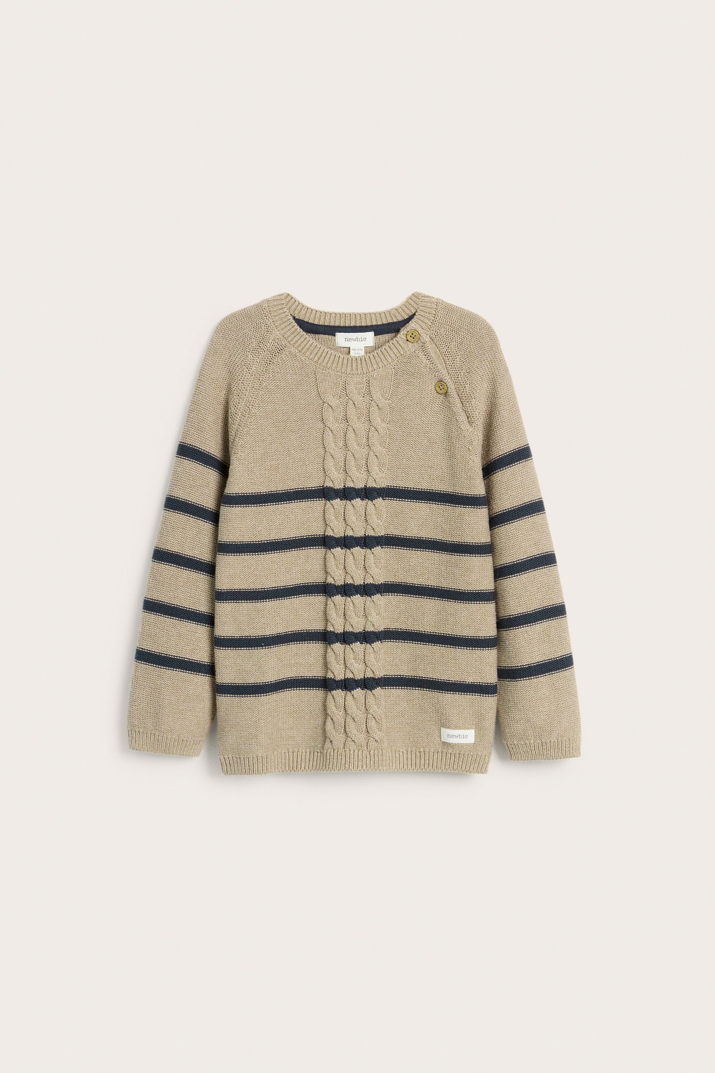 Kids beige striped knitted jumper