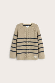 Kids beige striped knitted jumper